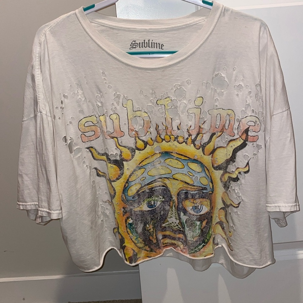 Sublime distressed crop top